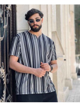 تیشرت خفن یقه کوبایی کد 1605